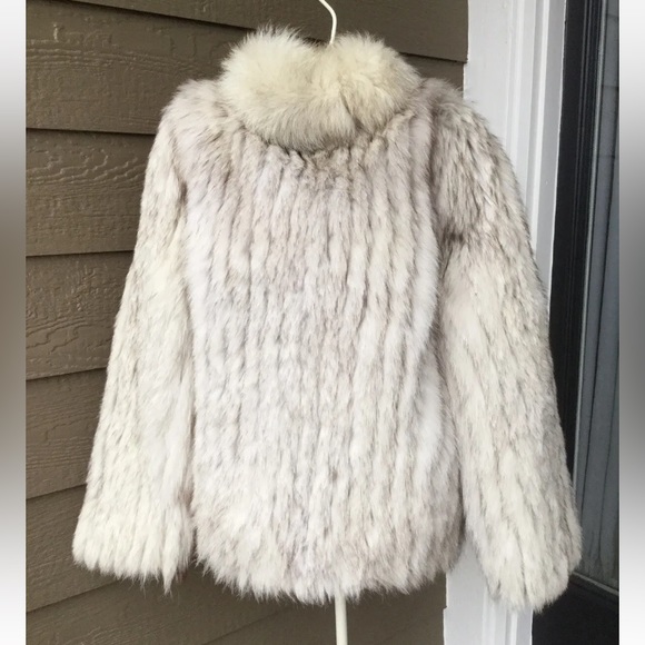 Vintage SAGA FOX silver fox real fur coat, size M, - Picture 3 of 13